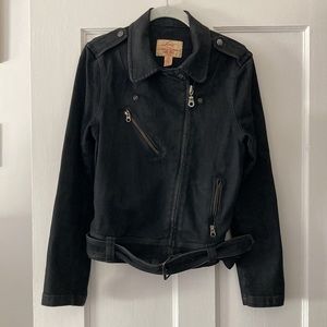 Levis black denim motorcycle jacket